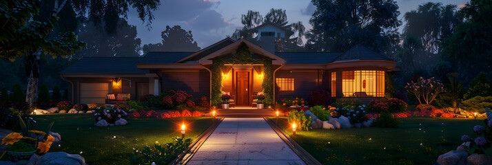 Craftsman Entryway with Green Walls Ideas,A Light to Grow with the Landscape.