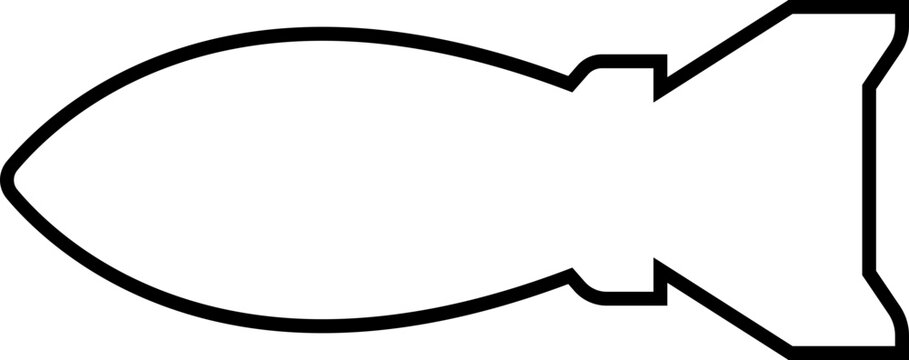 recommend clip art: Missile icon in line style editable stock. Combat rocket weapons. Nuclear atomic warhead silhouette symbol. Army or military guided Missile sign. Air missile attack for web on transparent background.