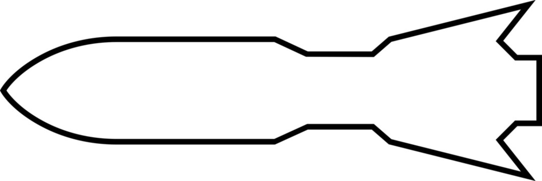 recommend clip art: Missile icon in line style editable stock. Combat rocket weapons. Nuclear atomic warhead silhouette symbol. Army or military guided Missile sign. Air missile attack for web on transparent background.