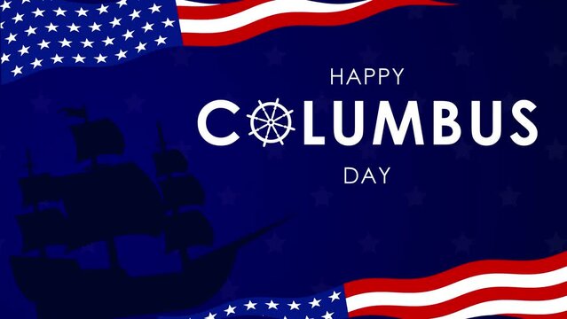 columbus day happy columbus day animated background sayings columbus day usa sailing ship red blue anchor