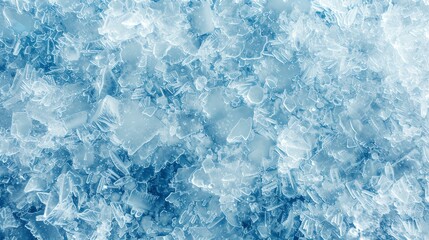 Background of blue ice. The surface of the ice is covered with cracks and bubbles.