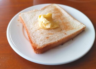 Slice toast bread and butter