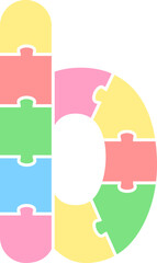 b Lowercase Pastel Puzzle Alphabet School