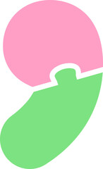 Comma Sign Symbol Pastel Puzzle Alphabet School