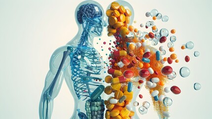 Educational Infographic Depicting Fat-Soluble and Water-Soluble Vitamins within the Human Body