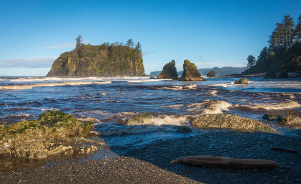 The Coastline at Ruby Beach in Olympic National Park, Washington State