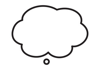 雲形の考える吹き出しイラスト素材