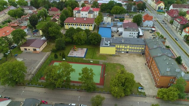 Primary School Slupsk Szkola Podstawowa Aerial View Poland