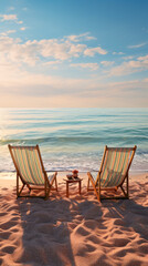 Seaside Relaxation, Soft light, Leading lines, Tranquility, Lounge chair
