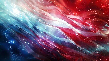 Modern Representation: Abstract American Flag Waves in Vibrant Pattern