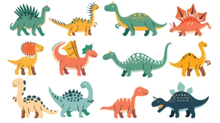 Muurstickers Draak Cute dinosaur. Cartoon dinos dinosaur colorful isolated