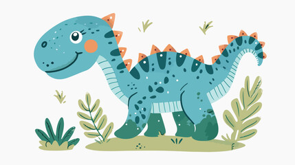 Cute dinosaur illustration cartoon vector for baby pri