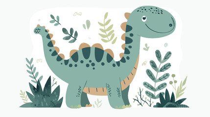 Cute dinosaur illustration cartoon vector for baby pri