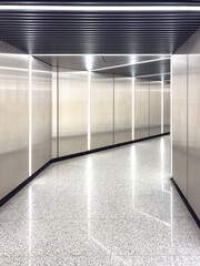 A subway corridor with lighting as a background