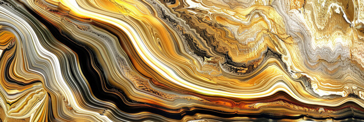 abstract swirling gold yellow ink marble background, alcohol ink marbling background. Liquid waves and stains. Black and gold abstract fluid art. gold Acrylic and oil paint