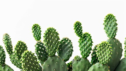 Desert elegance: Beautiful big green cactus stands tall on white background, adding natural charm to any space