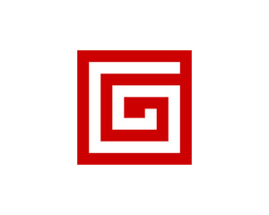 G letter inside the square line vector logo