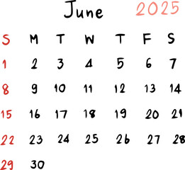 calendar planner 2025 handwriting