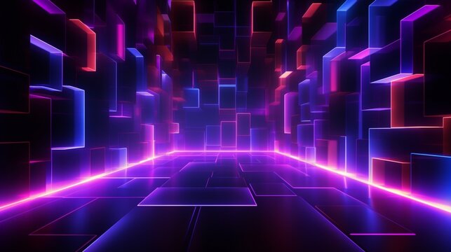 Abstract background with neon light