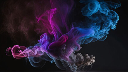 Obraz premium Vibrant Dance of Colors: Abstract Smoke Art