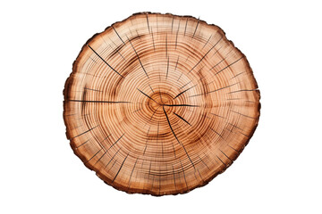 Close-Up of Tree Stump Against White Background. On a White or Clear Surface PNG Transparent Background.