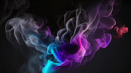 Vibrant Colored Smoke on Dark Background