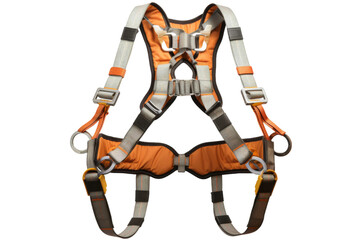 Orange Safety Harness With Reflective Straps. On a White or Clear Surface PNG Transparent Background.