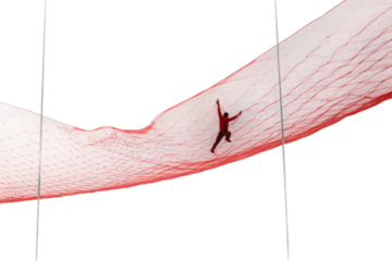 Person Surfing Airborne on Surfboard. On a White or Clear Surface PNG Transparent Background.