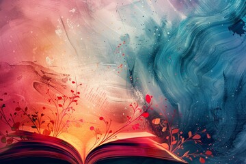 abstract background for World Book Night - obrazy, fototapety, plakaty
