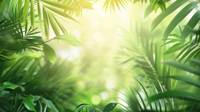 Realistic summer background with vegetation  ,Generative ai, 