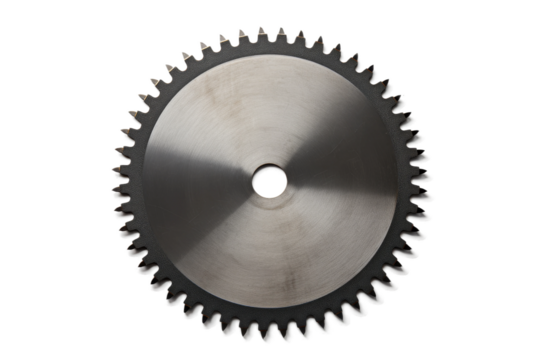 Circular Metal Blade on White Background. On a White or Clear Surface PNG Transparent Background.