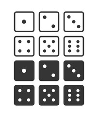 Dice Faces Style Vector Illustration