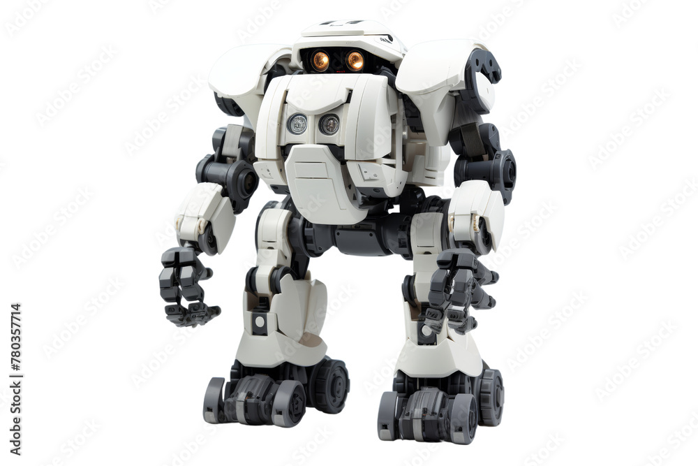 Poster Robot to help the disabled.Isolated on transparent background.