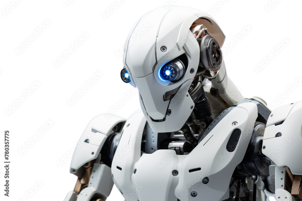 Poster Robot to help the disabled.Isolated on transparent background.