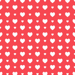 Red White Heart Pattern Background Decorative Print Wrapping Vector Illustration