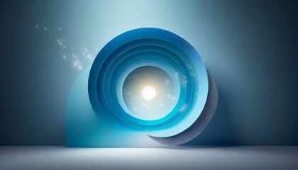 Blue Circle Portal: Captivating Light Effect Illustration