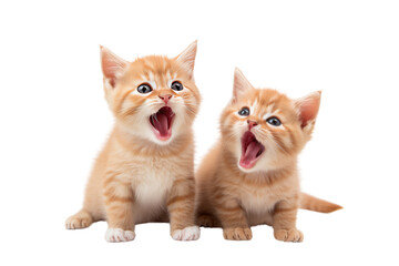 A playful, cheerful mood is depicted by orange cats, which convey a sense of cuteness. ,Isolated on a transparent background.