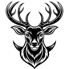 tribal skull tattoo Deer head silhouette