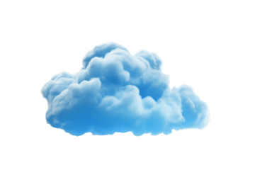 Floating Cloud in the Sky. On a White or Clear Surface PNG Transparent Background.