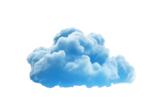 Floating Cloud in the Sky. On a White or Clear Surface PNG Transparent Background.