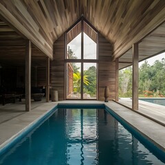 interior pool in a modern house design by architect 