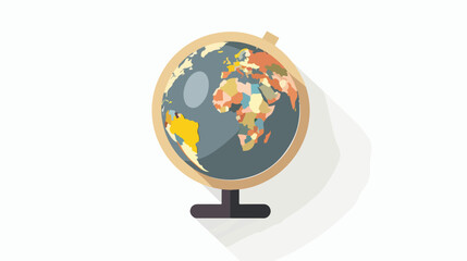 Globe icon flat icon with long shadow flat vector isolated