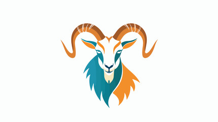 Goat logo. For your company logo flat vector isolated