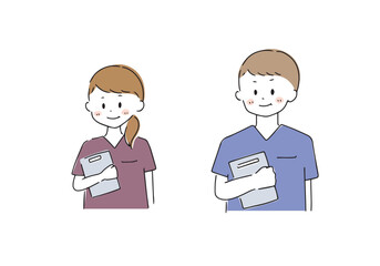 カルテを持つ医療従事者