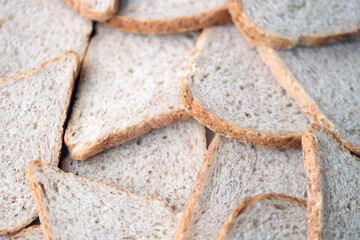 Fresh sliced bread in full frame macro photo close up