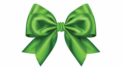 Green isoated vector silky bow on on a white background