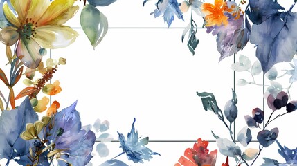 Digital watercolor plants abstract graphic poster web page PPT background