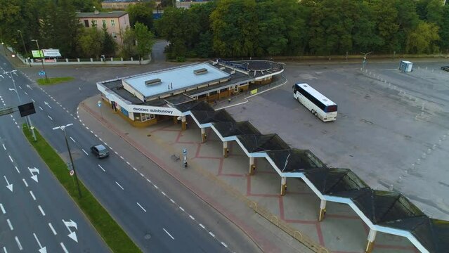 Bus Station Koszalin Dworzec Autobusowy Pks Aerial View Poland