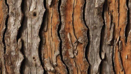 An immersive close-up of tree bark, showcasing its rugged texture and natural patterns ULTRA HD 8K