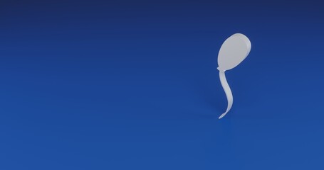 Isolated realistic white balloon symbol with shadow. Located on the right side of the scene. 3d illustration on transparent background